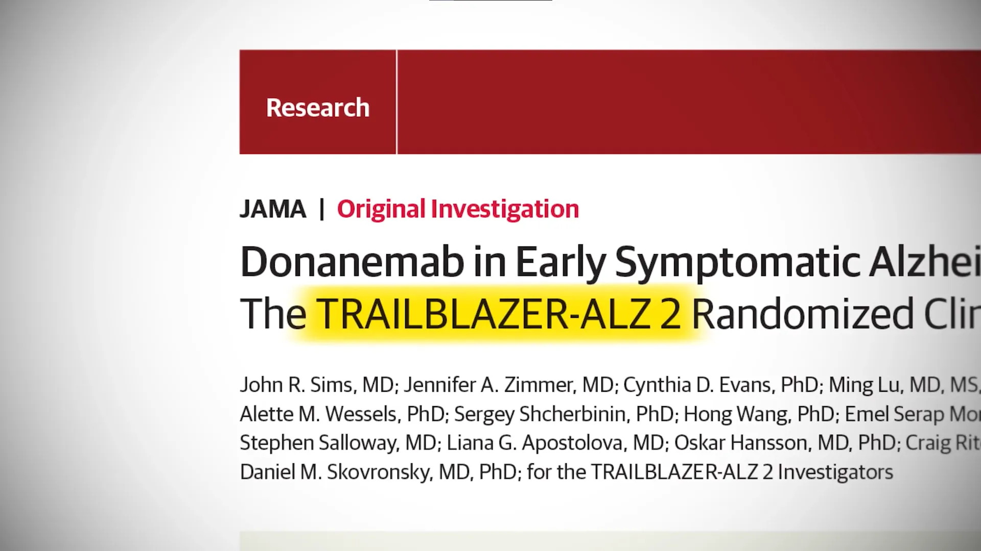 Article headline about the TRAILBLAZER trial