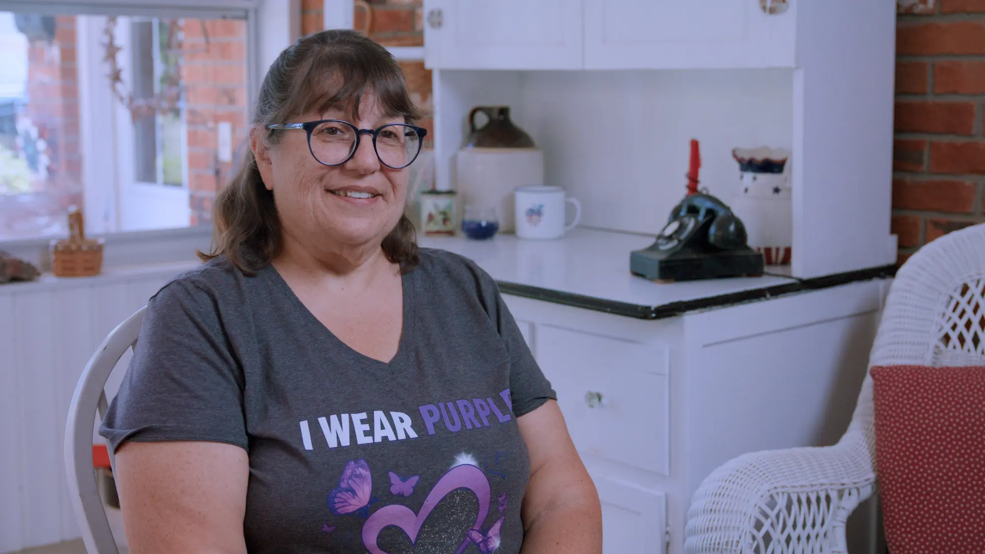 Lisa in her home in New Knoxville